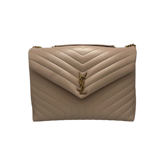 Yves Saint Laurent LouLou Large Beige Calfskin Gold