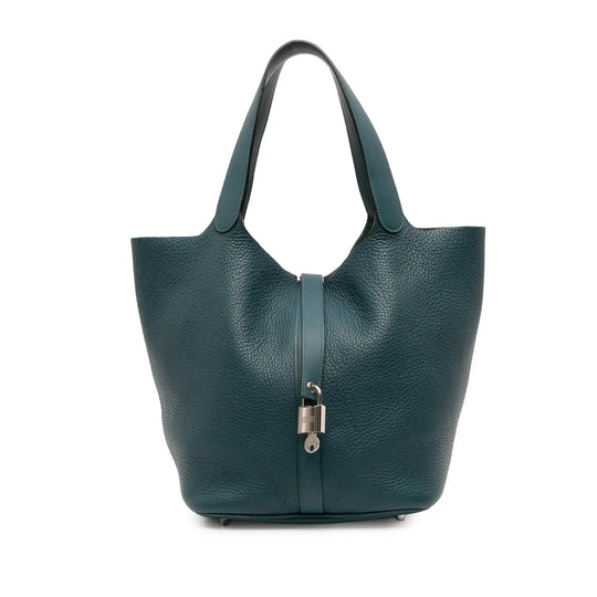 Hermès Picotin Lock 26 Blue Clemence Palladium