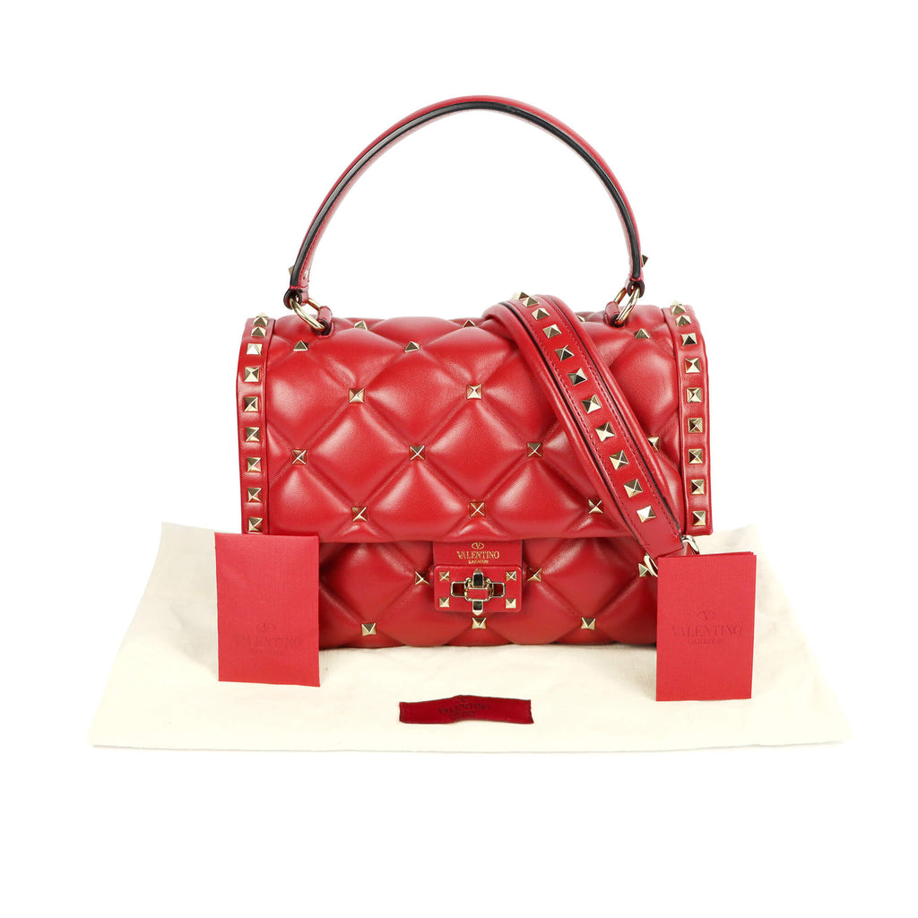 Candystud leather crossbody bag Valentino Garavani Red in Leather - 32817283