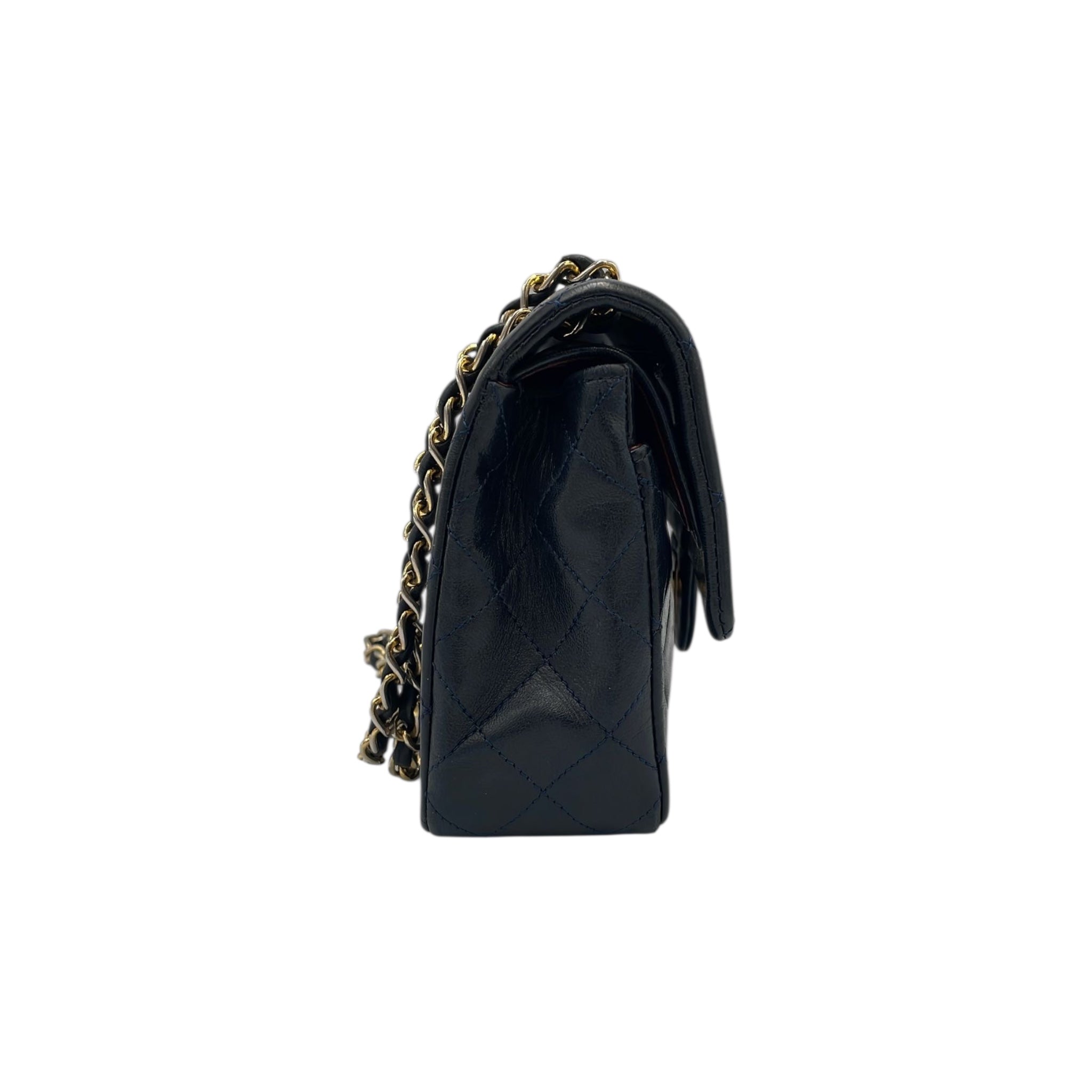 Chanel Classic Double Flap Small Marine Blue Lambskin Gold