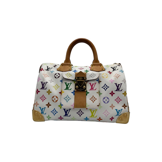Louis Vuitton Speedy 30 White Multicolor Monogram Canvas
