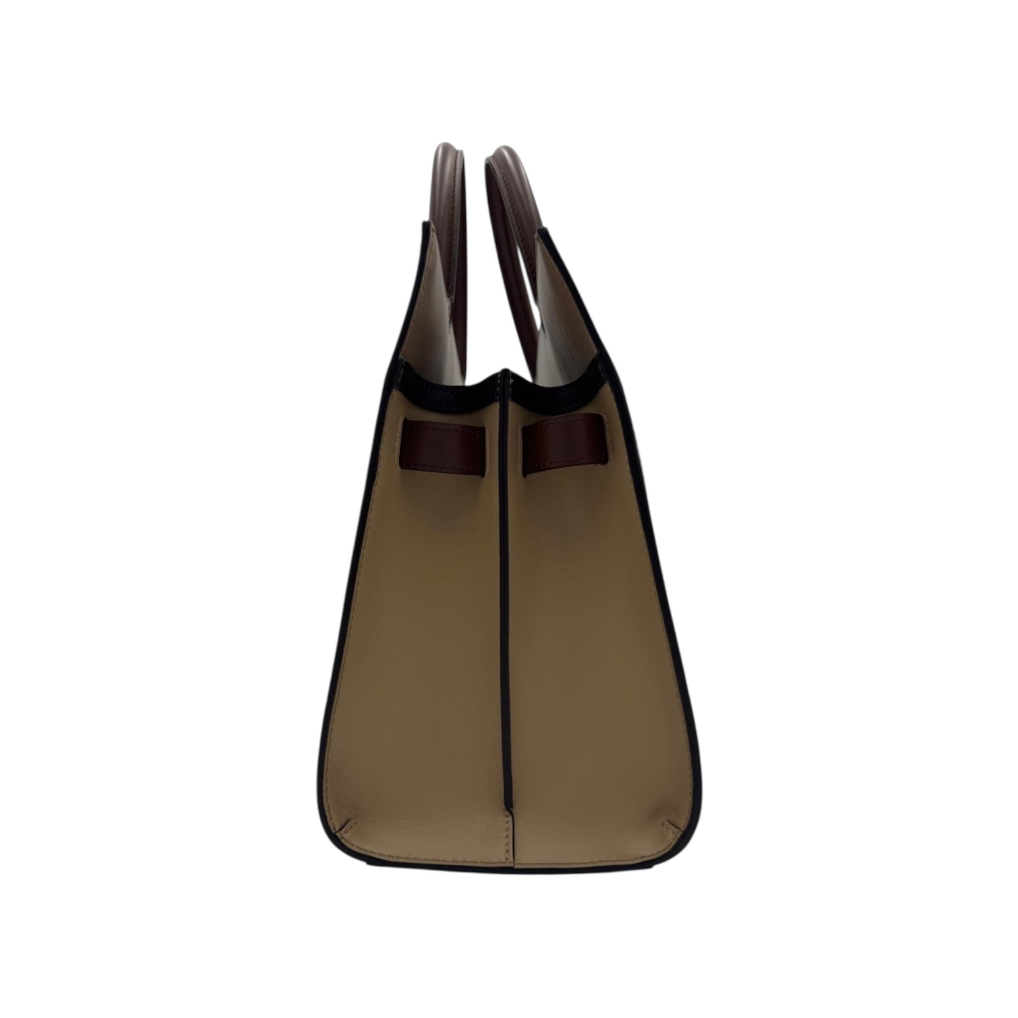 Burberry Handbag Tricolore Brown Leather