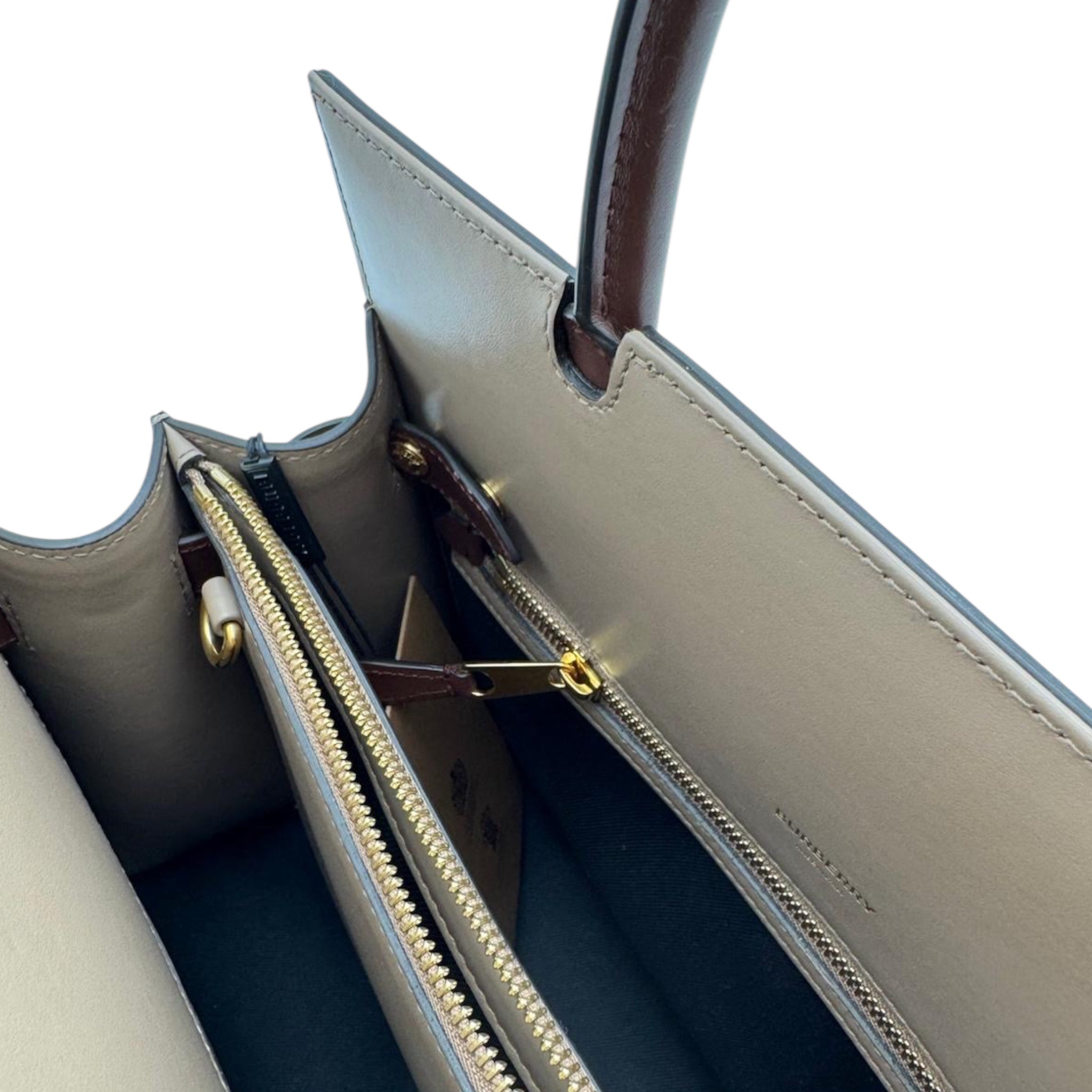 Burberry Handbag Tricolore Brown Leather