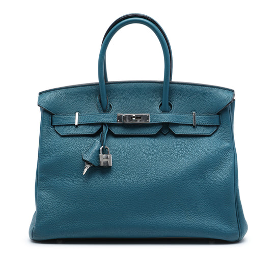 Hermès Birkin Retourne 35 Blue Cobalt Togo Palladium