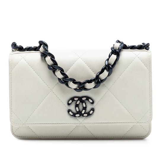 Chanel 19 Wallet on Chain White Lambskin