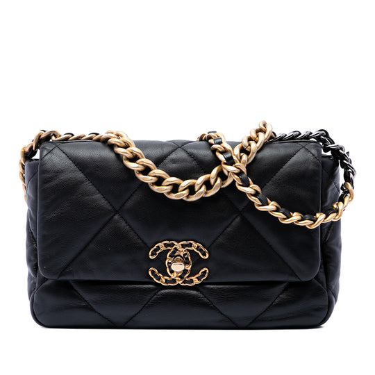 Chanel 19 Flap Medium Black Lambskin