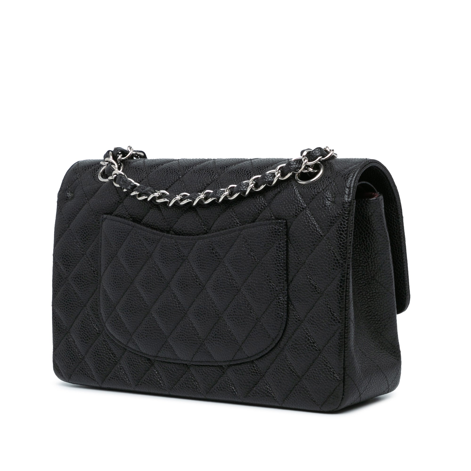 Chanel Classic Double Flap Medium Black Caviar Silver