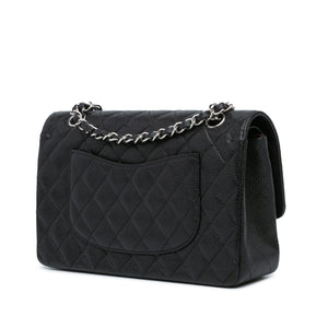 Chanel Classic Double Flap Medium Black Caviar Silver