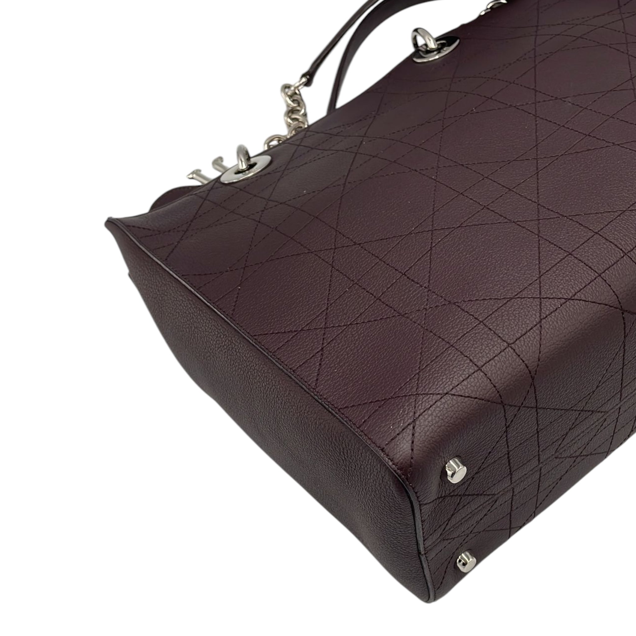 Dior Lady Dior Soft Tote Large Purple Cannage