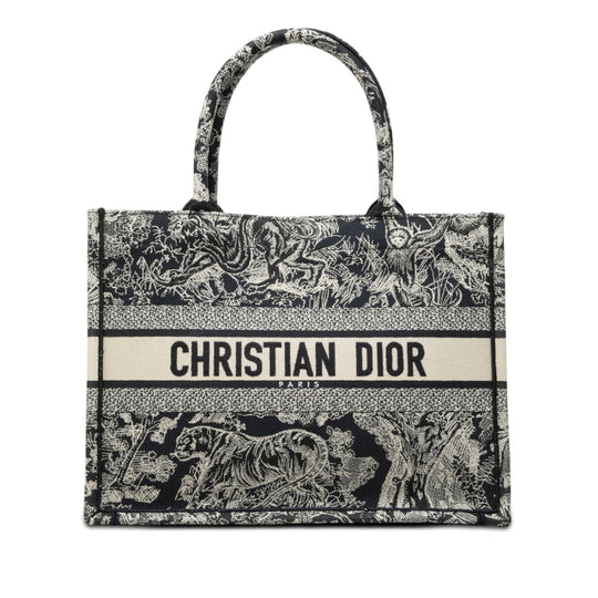 Dior Dioriviera Toile De Jouy Book Tote Medium Blue Canvas