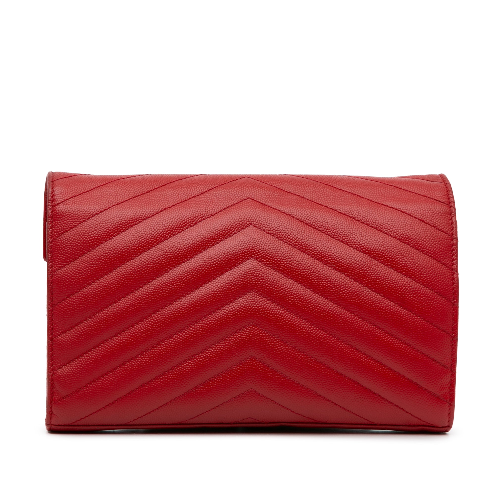 Yves Saint Laurent Wallet on Chain Red Grain De Poudre