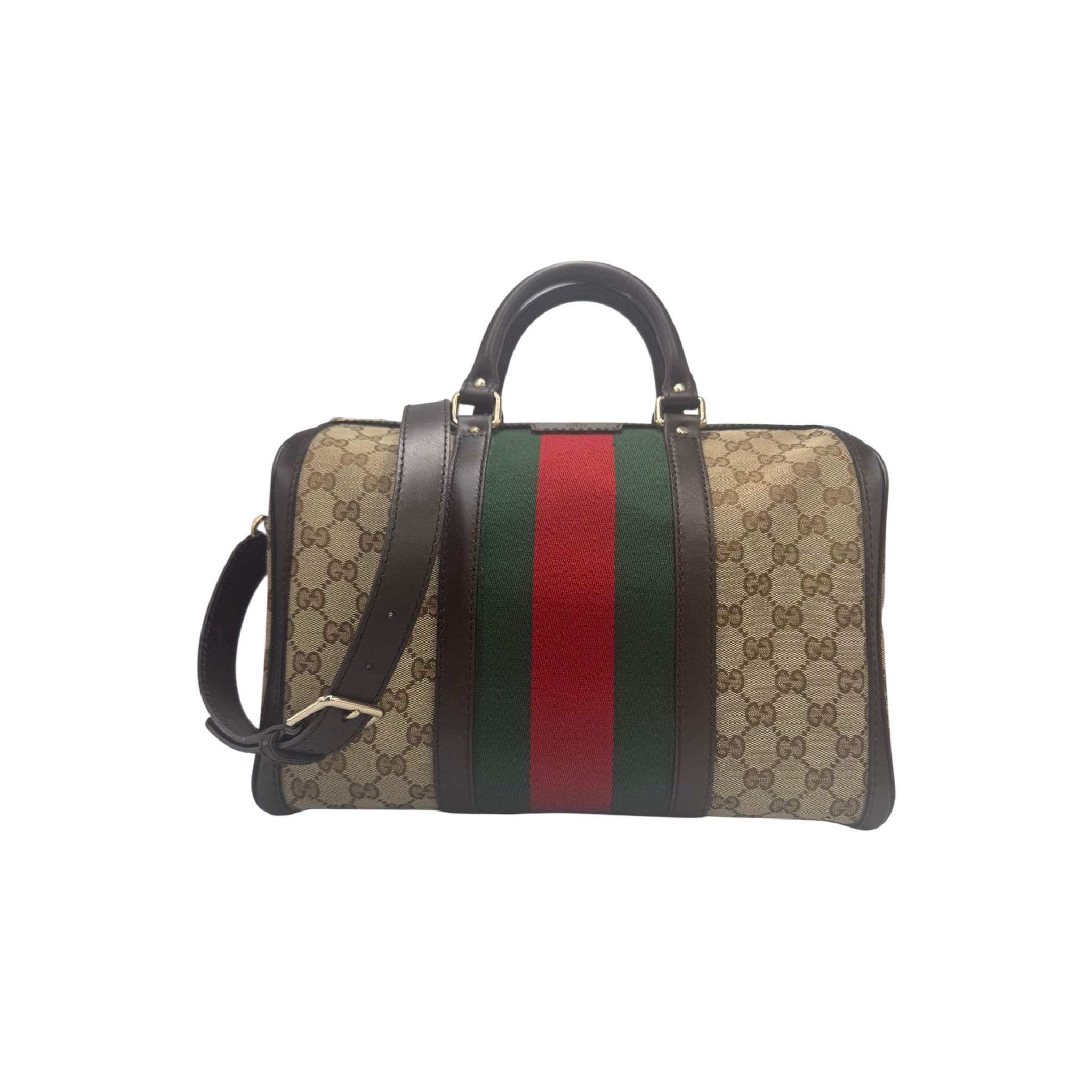 Gucci Boston Bag GG Web Supreme Canvas