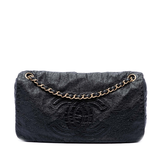 Chanel Rock and Chain Flap Medium Black PVC