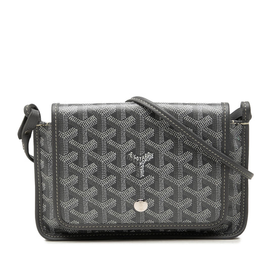 Goyard Plumet Pocket Wallet Gray Coated Canvas Calfskin
