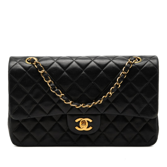 Chanel Classic Double Flap Medium Black Lambskin Gold