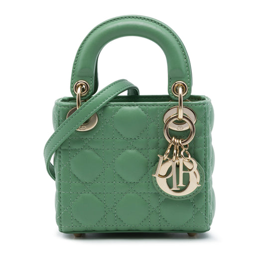 Dior Lady Dior Micro Green Lambskin