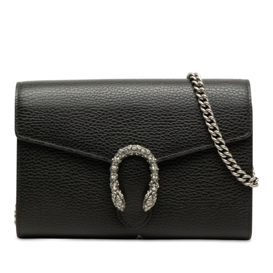 Gucci Dionysus Wallet on Chain Black Calfskin