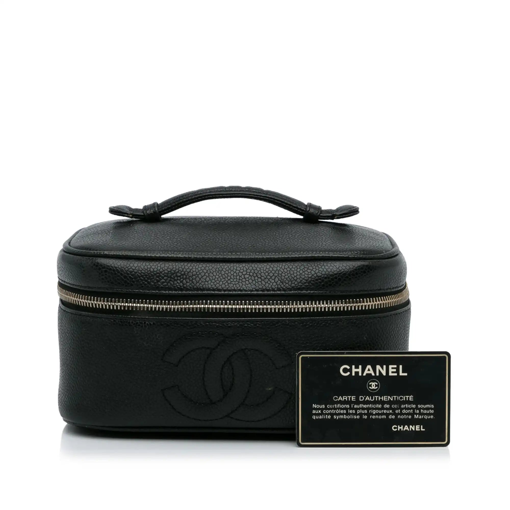 Chanel CC Vanity Bag Black Caviar Gold