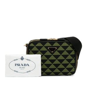 Prada Symbole Triangolo Crossbody Bag Green Canvas