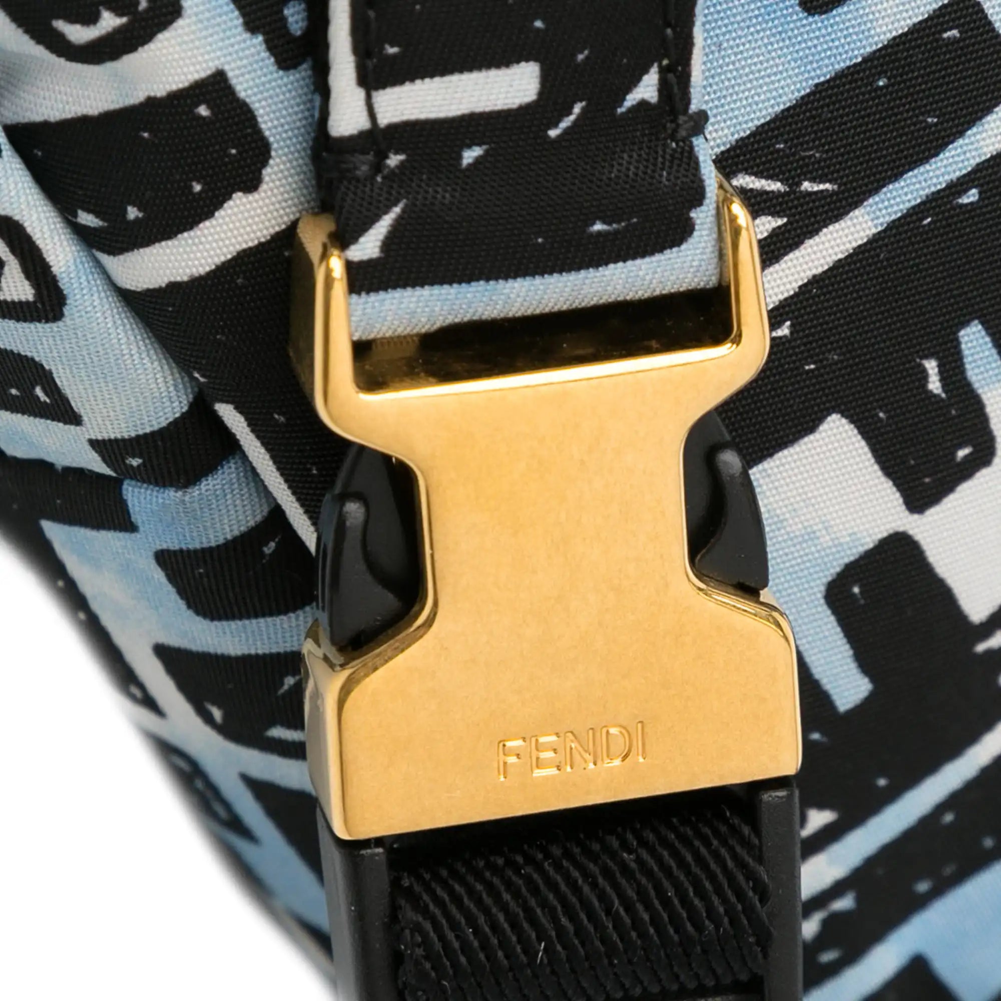 Fendi x Joshua Vides Convertible Baguette Belt Bag Mini Blue Zucca Nylon
