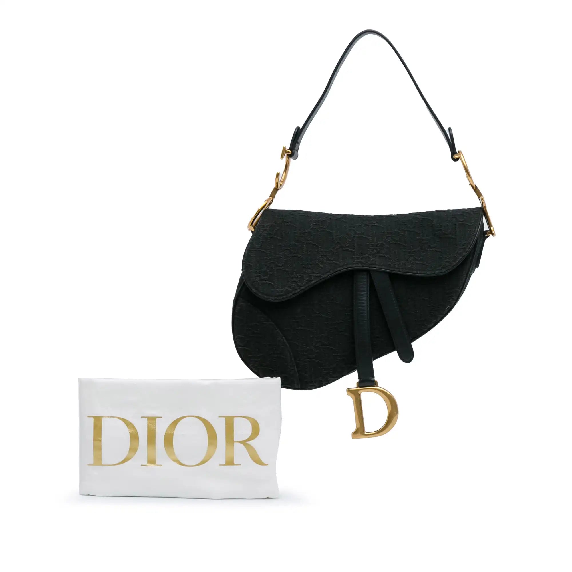 Dior Saddle Bag Medium Black Oblique Canvas