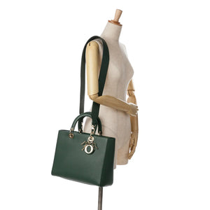 Dior Lady D-Sire Large Green Calfskin Gold