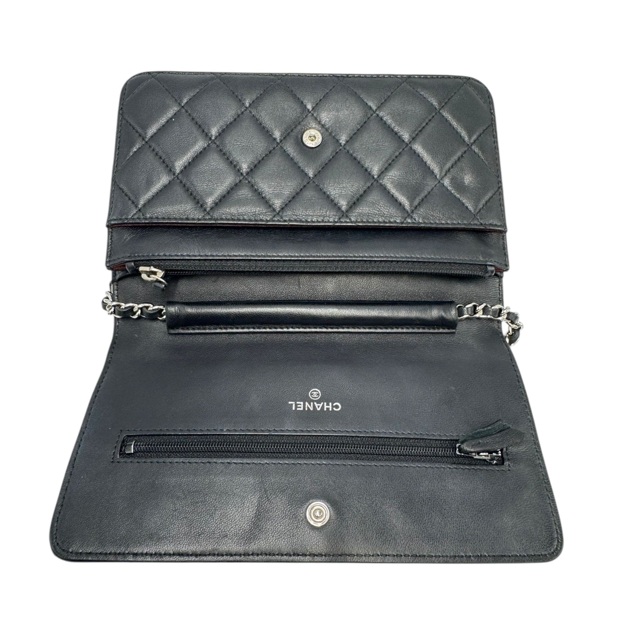 Chanel Wallet on Chain WoC Black Lambskin Silver