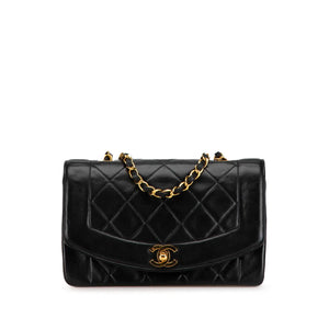 Chanel Diana Small Black Lambskin Gold