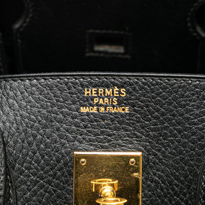 Hermès Birkin 35 Black Retourne Togo Gold