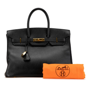 Hermès Birkin 35 Black Retourne Togo Gold