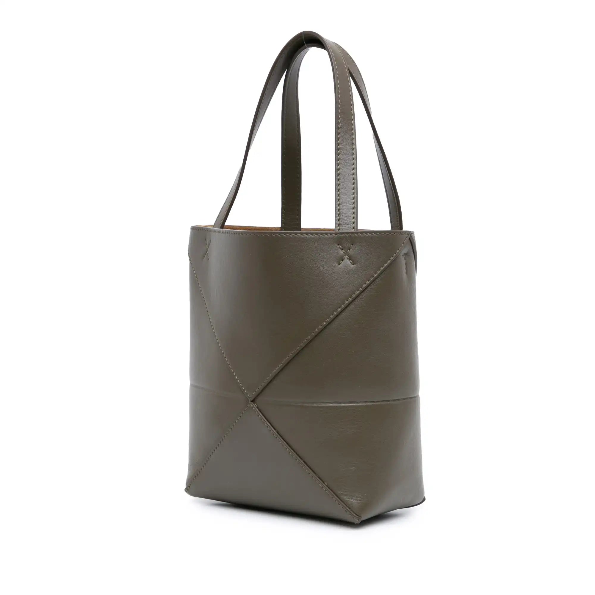 Loewe Puzzle Fold Tote Mini Brown Leather