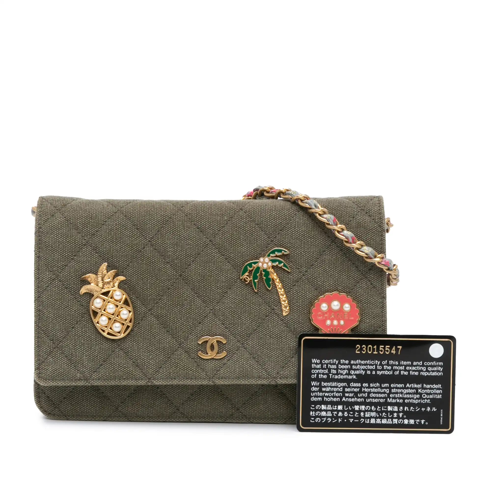 Chanel WoC Coco Cuba Charms Grey Canvas