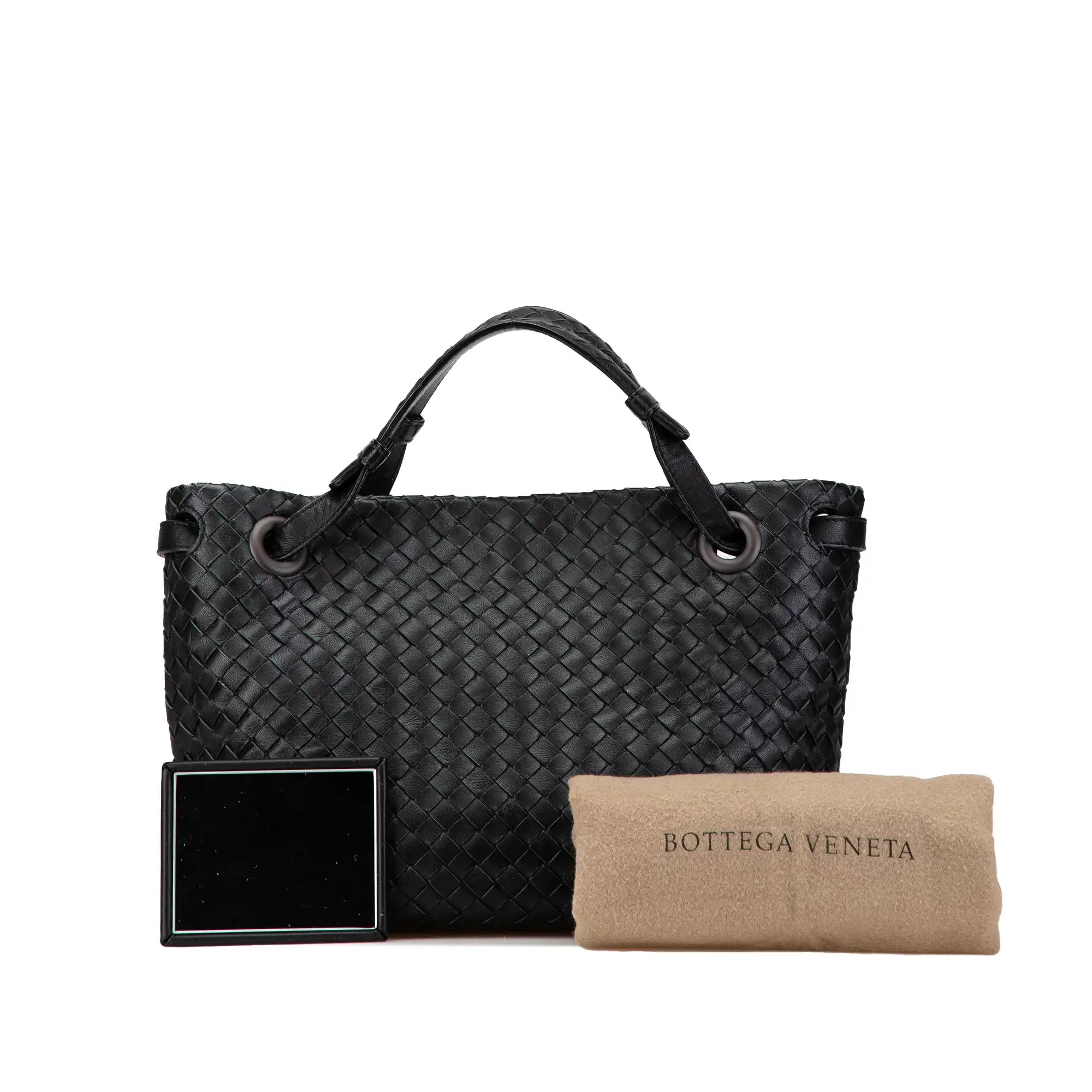 Bottega Veneta Bella Tote Black Intrecciato Leather