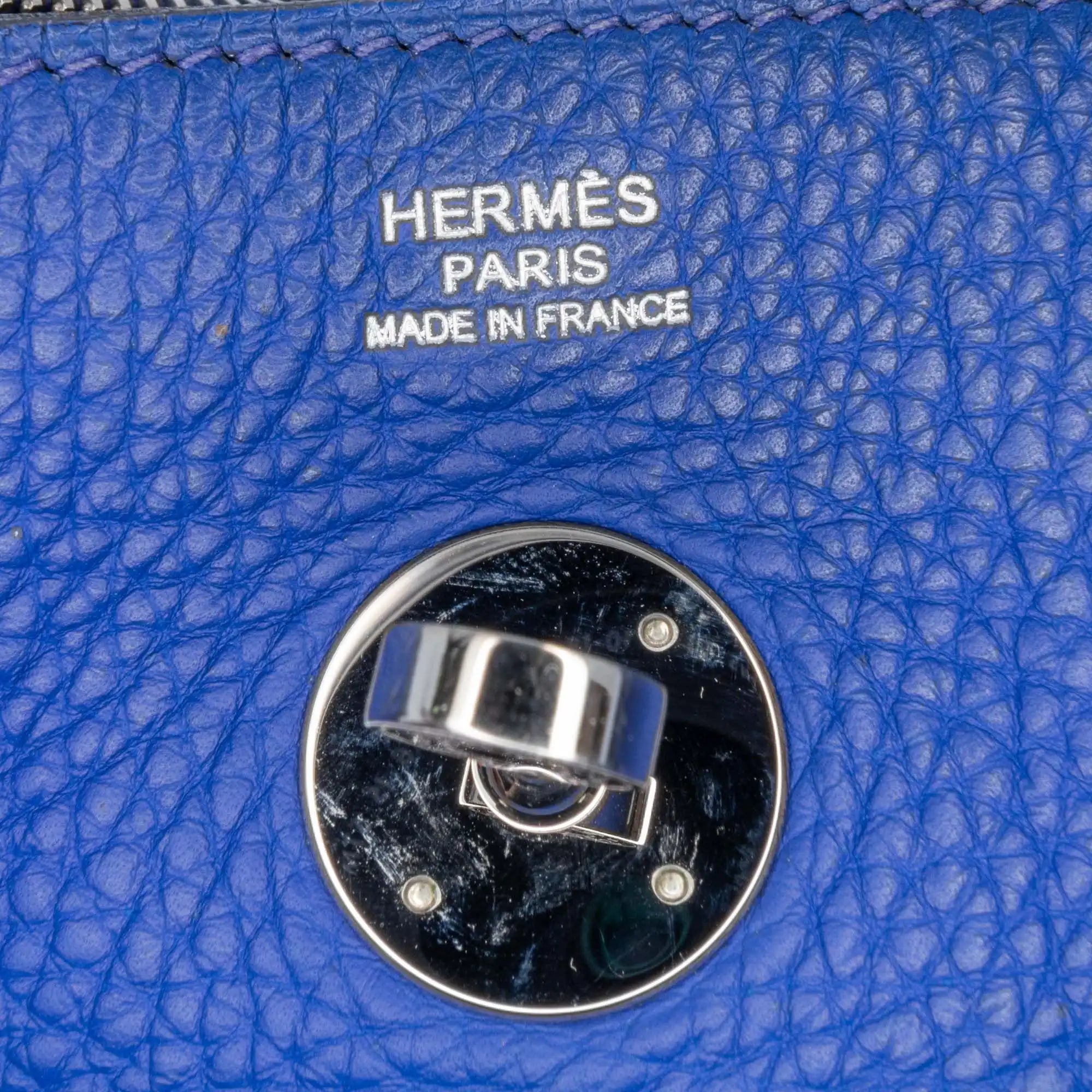 Hermès Lindy 30 Blue Togo Palladium