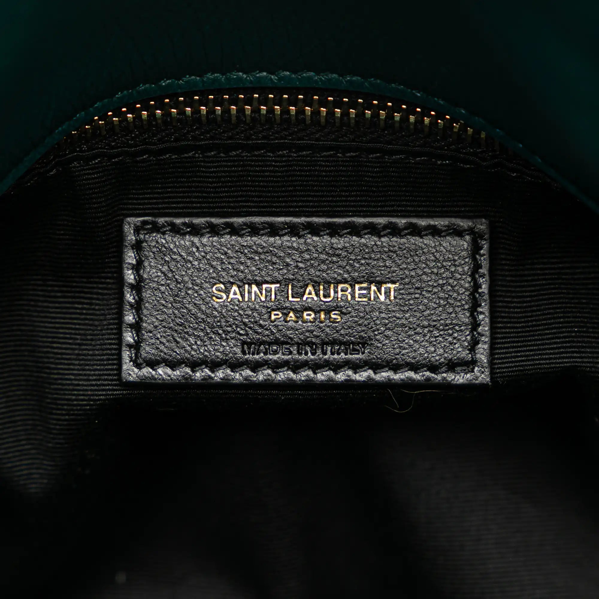 Yves Saint Laurent LouLou Puffer Small Green Crushed Velvet