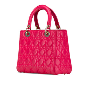 Dior Lady Dior Medium Pink Cannage Lambksin Gold