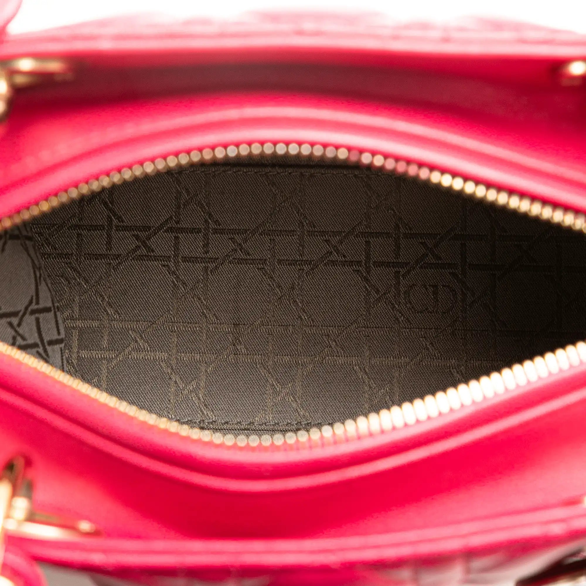 Dior Lady Dior Medium Pink Cannage Lambksin Gold
