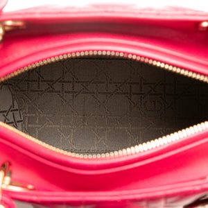 Dior Lady Dior Medium Pink Cannage Lambksin Gold