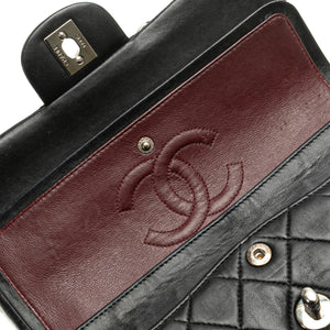 Chanel Classic Double Flap Small Black Lambskin Silver