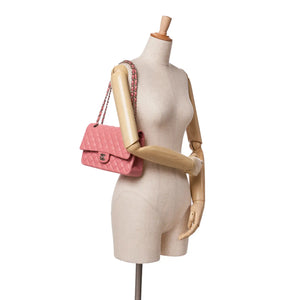 Chanel Classic Double Flap Medium Pink Lambskin Silver