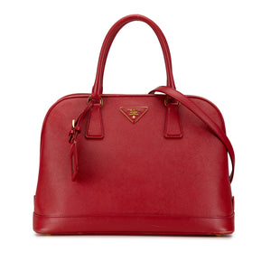 Prada Dome Bag Red Saffiano Lux