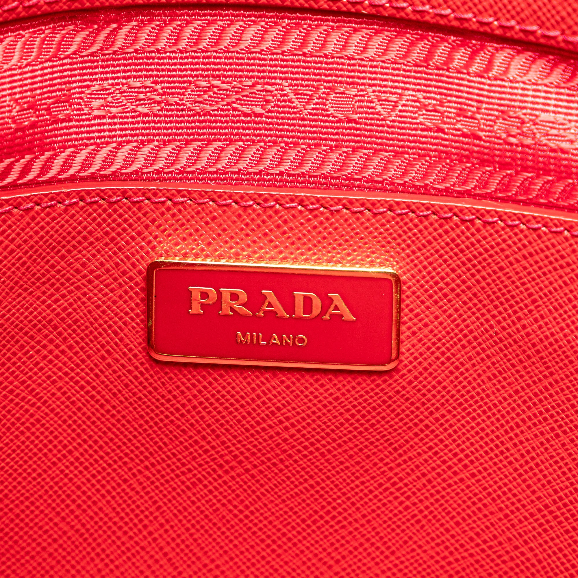 Prada Dome Bag Red Saffiano Lux