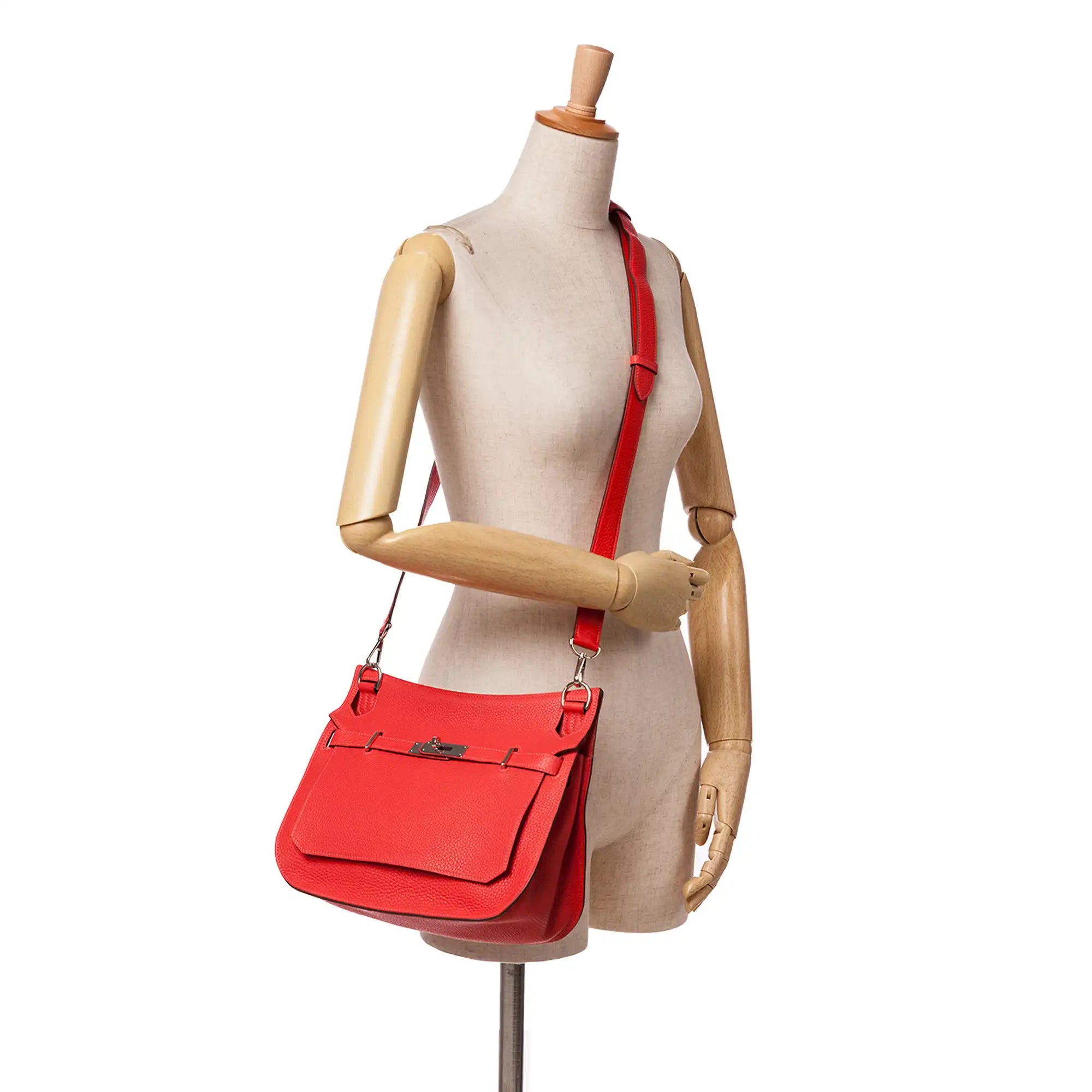 Hermès Jypsiere 28 Red Clemence Palladium