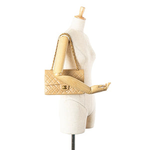 Chanel Classic Double Flap Medium Beige Lambskin Gold