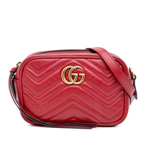 Gucci GG Marmont Mini Red Matelasse Leather