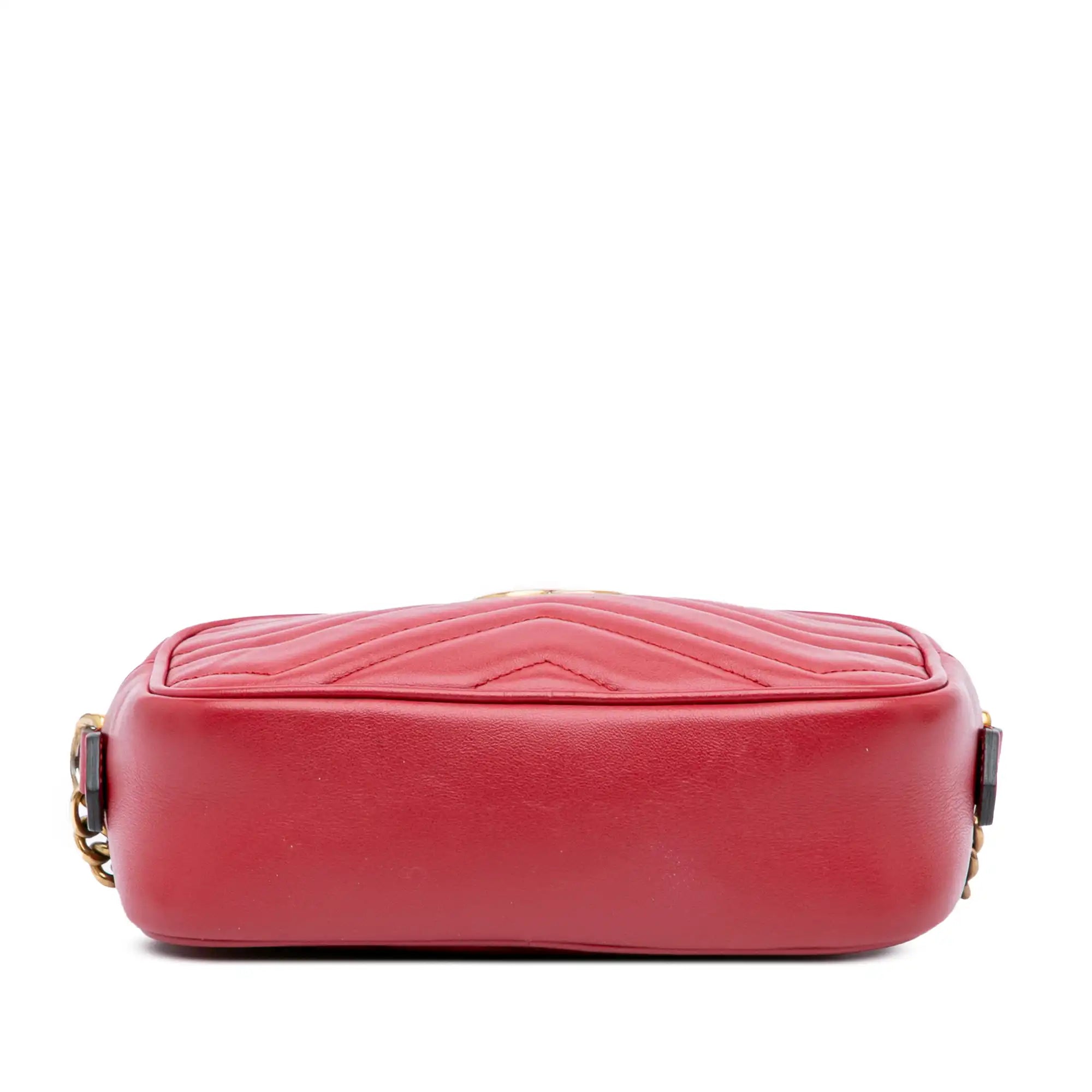 Gucci GG Marmont Mini Red Matelasse Leather