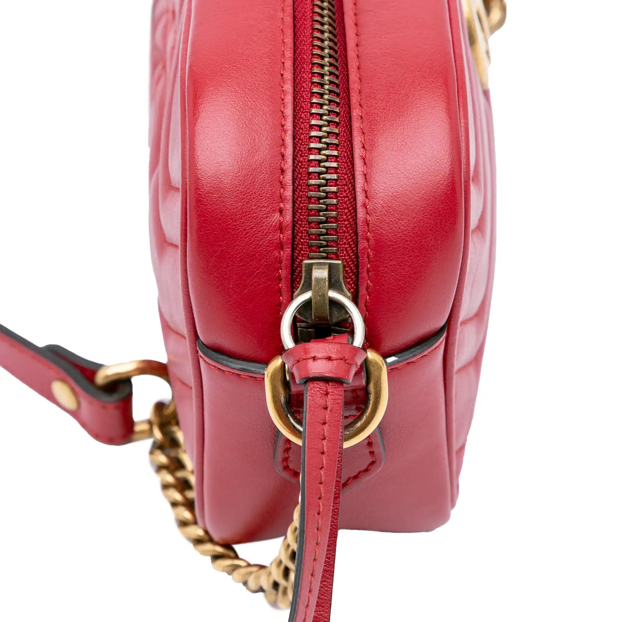 Gucci GG Marmont Mini Red Matelasse Leather