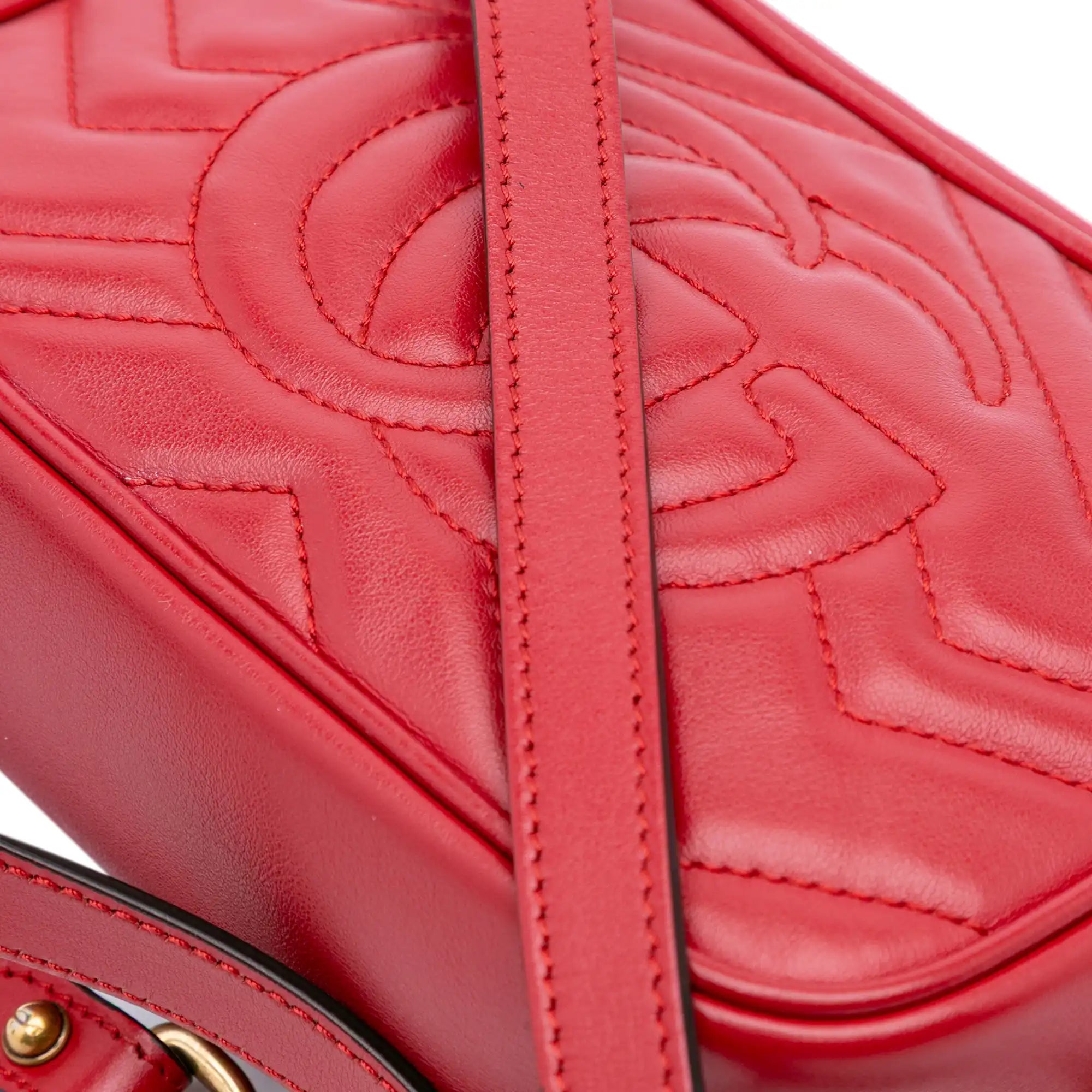 Gucci GG Marmont Mini Red Matelasse Leather