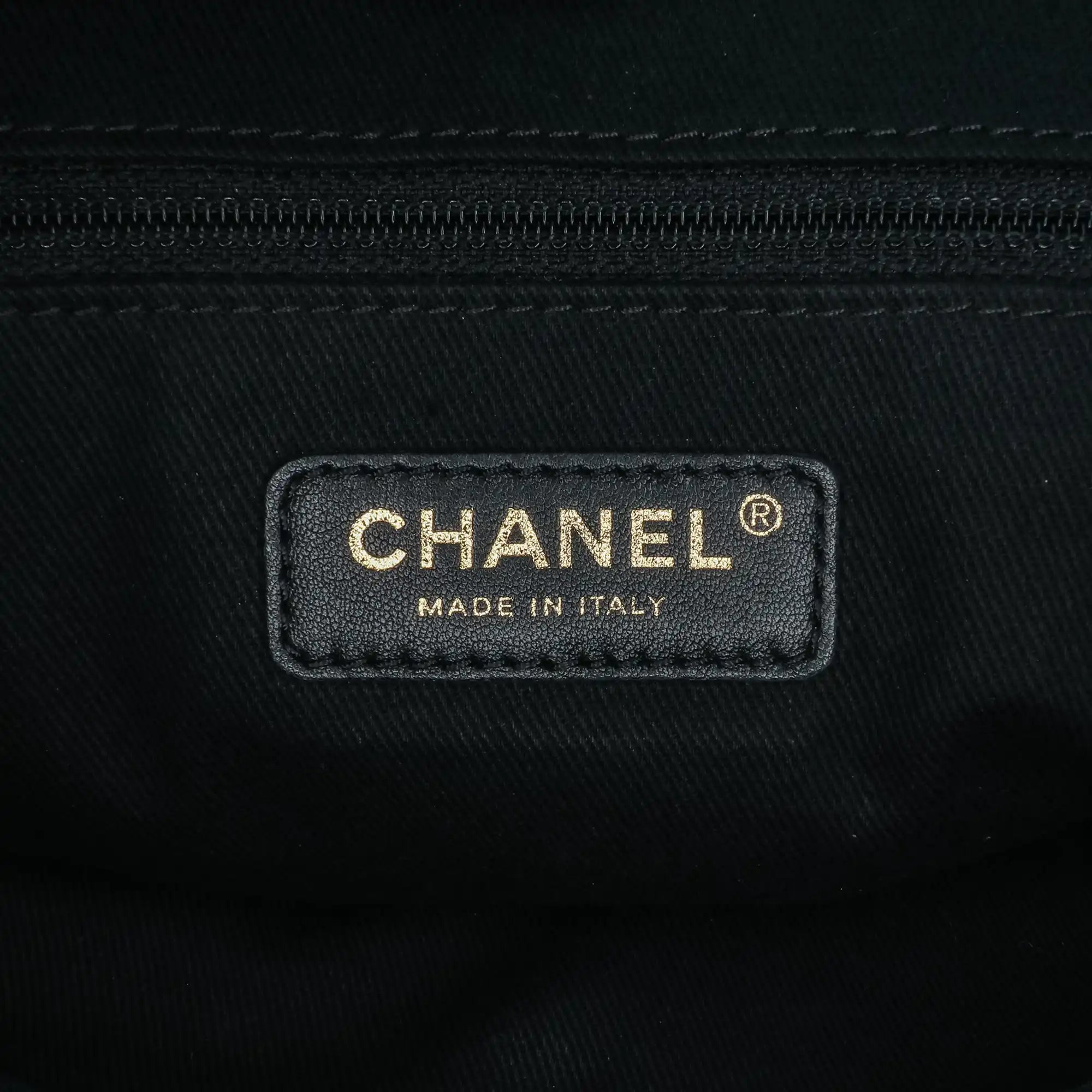 Chanel Cuba Patchwork Shopper Blue Chevron Canvas Gold