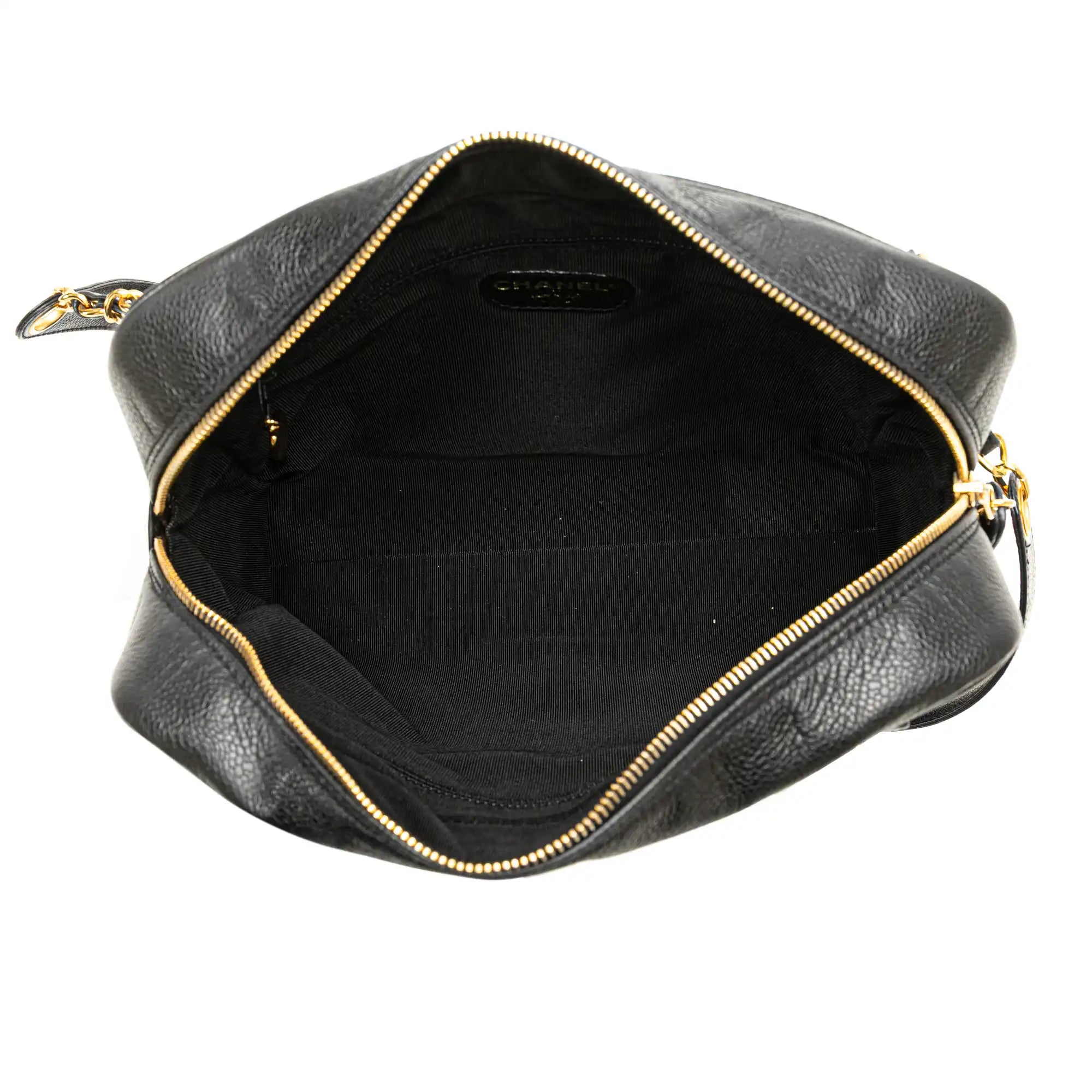 Chanel Triple CC Chain Tote Black Caviar Gold